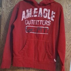 American Eagle Outfitters Red Graphic Hoodie